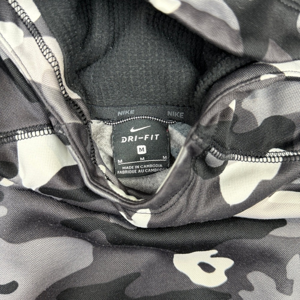 Nike Dri-FIT Pullover Hoodie Sweatshirt Camo Print Black Gray‎ Kids Medium - Picture 8 of 8
